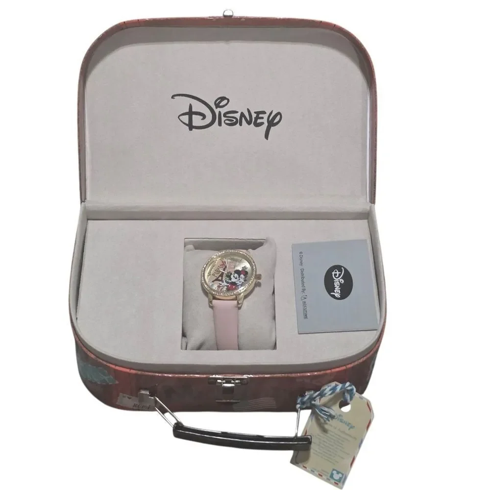 Disney Collectable Tin With Mickey & Minnie Mouse Watch